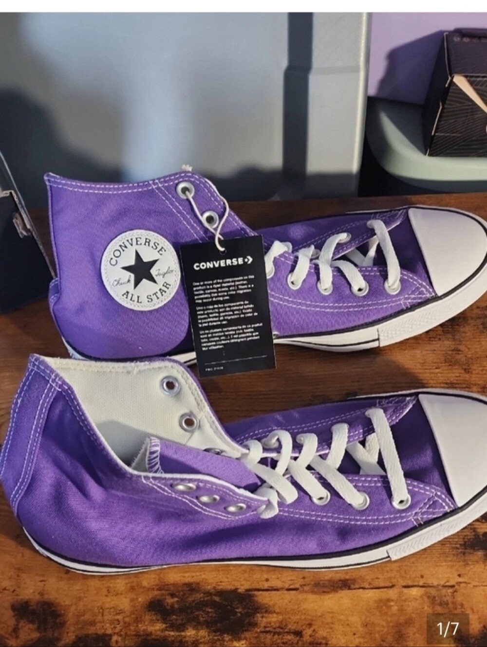 Converse Purple High Top Canvas Sneakers Size 10 In Men And Size 12 In Women.